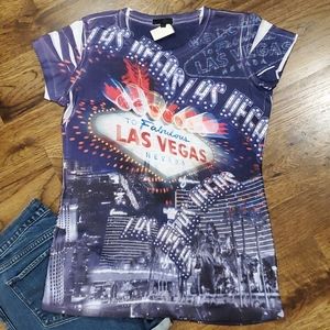 Womens Miss Posh Las Vegas print tee size XL